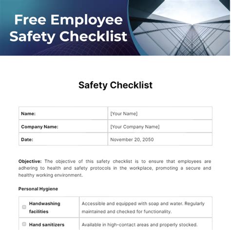 Free Safety Checklist Templates And Examples Edit Online And Download