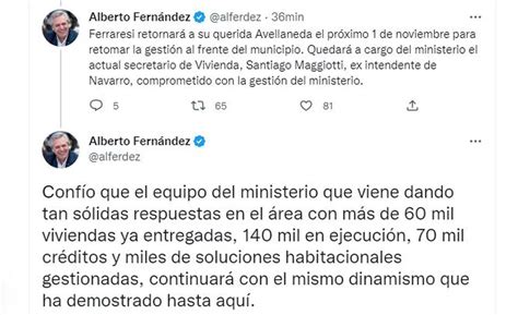 Otro Cambio En El Gabinete Nacional Jorge Ferraresi Deja El Ministerio