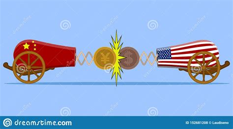 Usa Vs China Trade War Stock Vector Illustration Of Golden 152681208