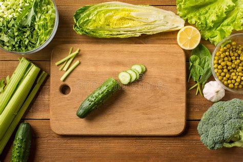 Fresh Green Vegetables for Salad. Stock Image - Image of concept, board: 113177123