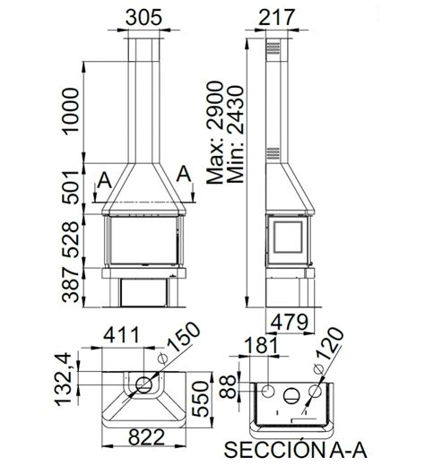 Chimenea De Le A Met Lica Bronpi Lisboa C Vision Kw Disner Kit