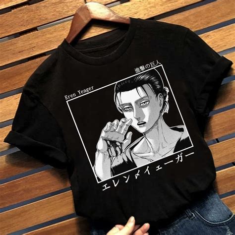 Angriff Auf Titan T Shirt Anime Eren Yeager Gedruckt Kurzarm Casual