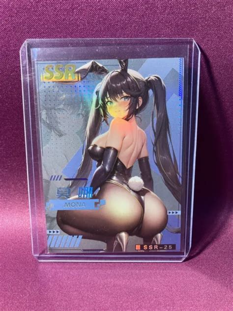 Mona Genshin Impact Carte Ssr Goddess Story Anime Waifu Holo Foil Card