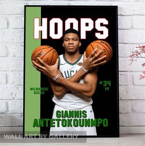 Giannis Antetokounmpo Poster Milwaukee Bucks Poster Basketball Hand