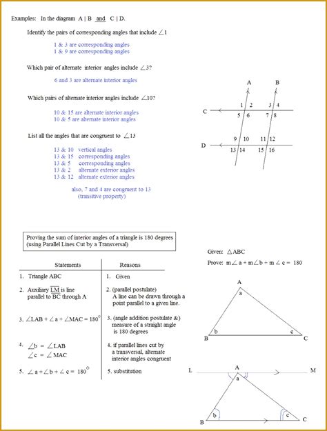 Parallel Lines Proof Worksheet