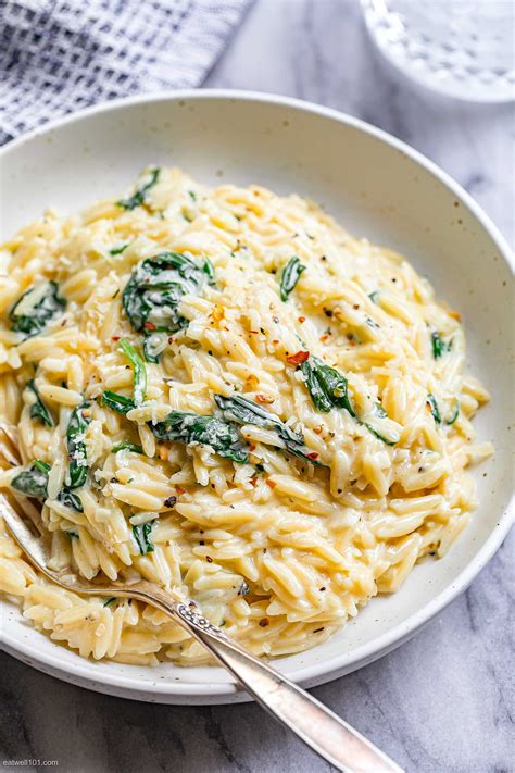 Creamy Orzo Pasta Recipe With Spinach Creamy Orzo Pasta Recipe