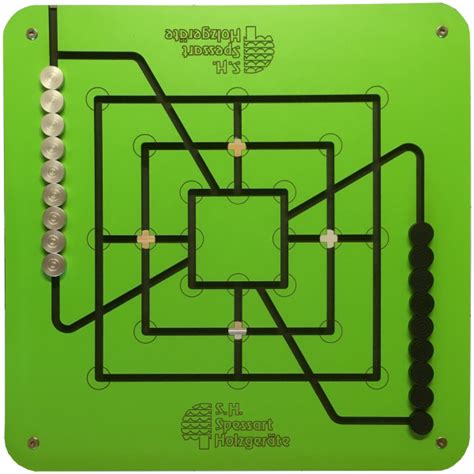 Spielbrett "Mühle" mit integrierten Spielsteinen | S.H. Spessart