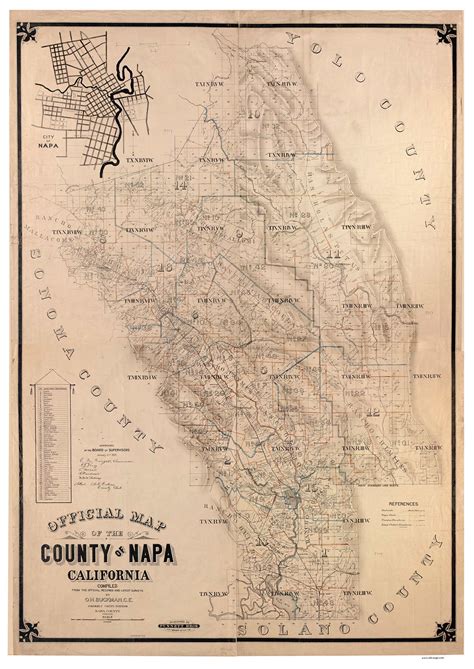 Napa County California 1895 Copy 2 - Old Map Reprint - OLD MAPS