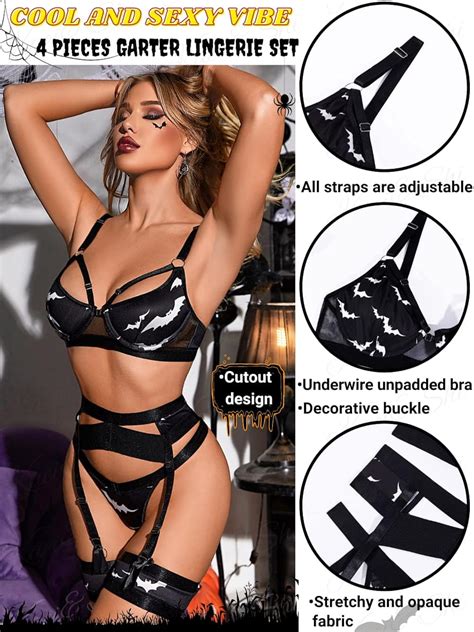 Buy Garter Lingerie For Women Sexy Lace Lingerie Sheer Matching Piece Lingerie Set Online At