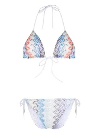 Missoni Zigzag Print Halterneck Bikini Set Farfetch