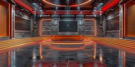 premium photo silent echoes   room  deserted talk show set