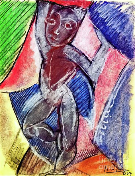 Nude With Raised Arms By Pablo Picasso 1907 Art Print By Pablo Picasso