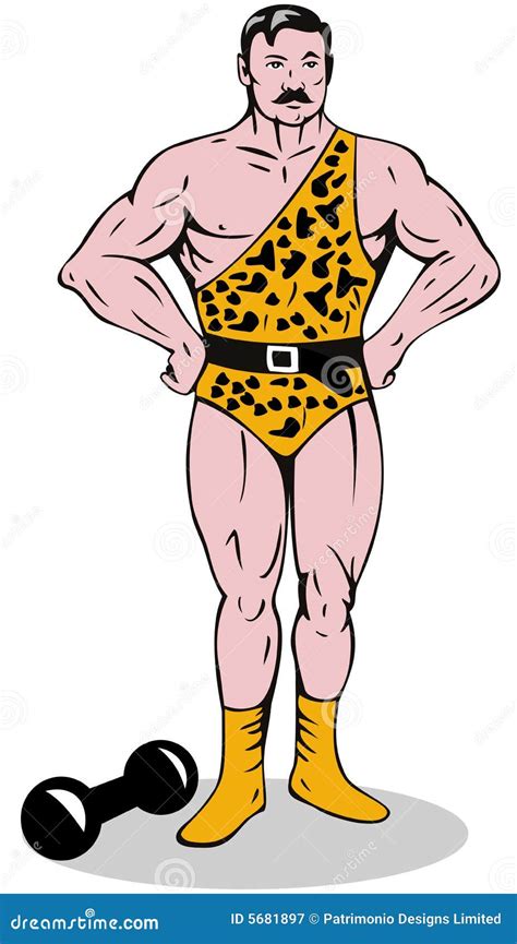 Strong Man Circus Performer Cartoon Vector 5681897