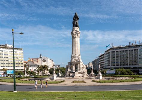 220 Marques De Pombal Square And Monument In Lisbon Stock Photos