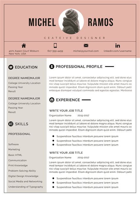 Resume Template Professional Resume Template Instant Download Resume