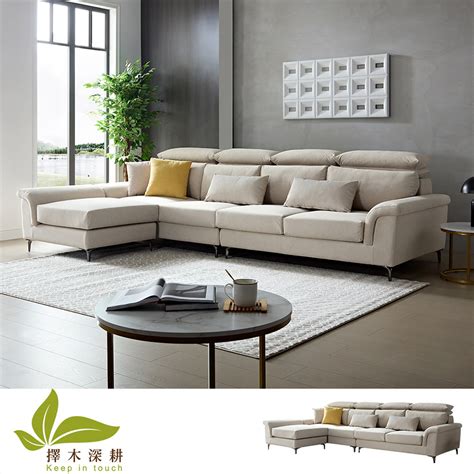 亞伯特 L 型貓抓布沙發｜防潑水貓抓布 × 移動式腳椅 × - YKS SOFA