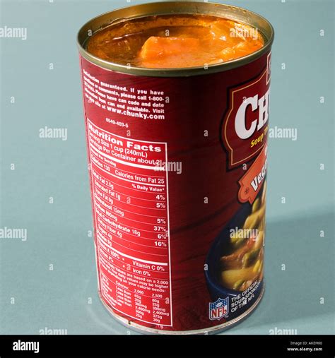 Stock photo of nutrition facts on can USA Stock Photo - Alamy