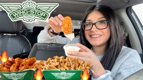 Wing Stop Mukbang Hot Honey Mango Habanero And Voodoo Fries More