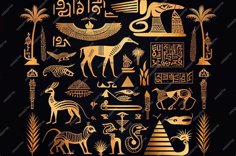 Premium AI Image | Illustration of egyptian wall with hieroglyphs ...