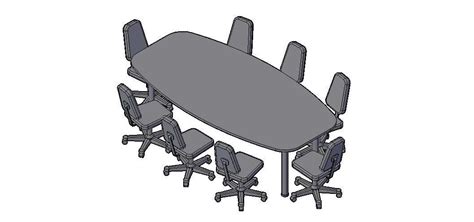 Conference Table 3D Model Free Download - Cadbull