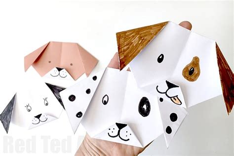Easy Origami Dog How To Red Ted Art Easy Kids Crafts