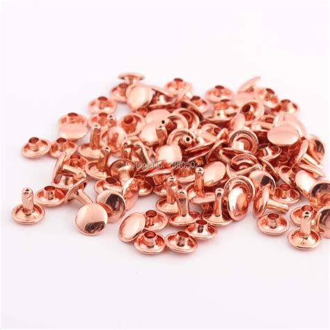 Sets Mm Rose Gold Color Double Cap Rivets Metal Spike Stud Rivets