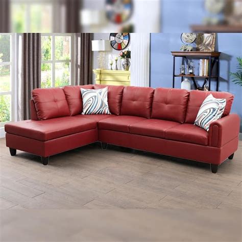 Red Leather Sectional Sofa | Cabinets Matttroy