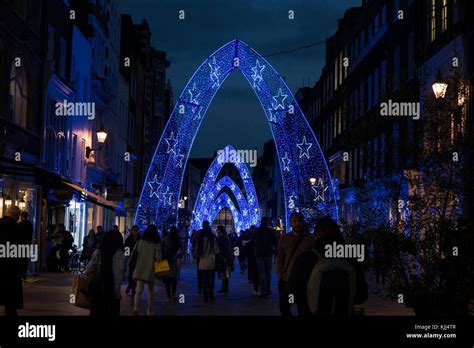 Christmas Decorations New Bond Street London Stock Photo Alamy