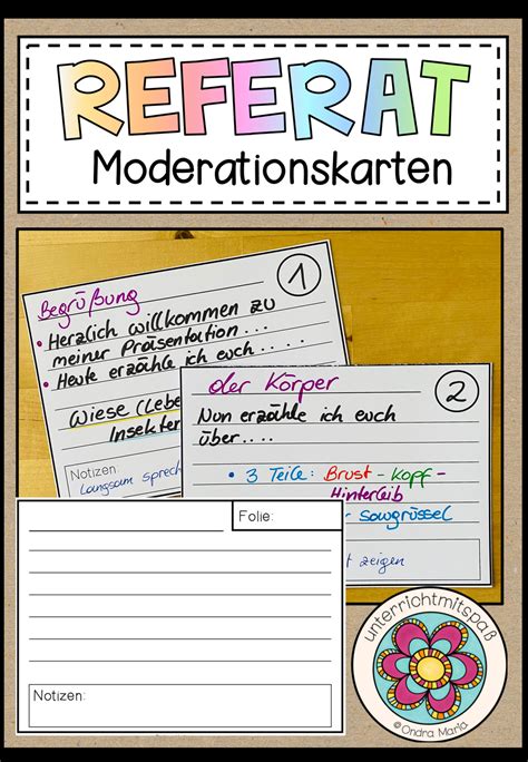 Das Referat Moderationskarten für Referate Vorträge Präsentationen 4