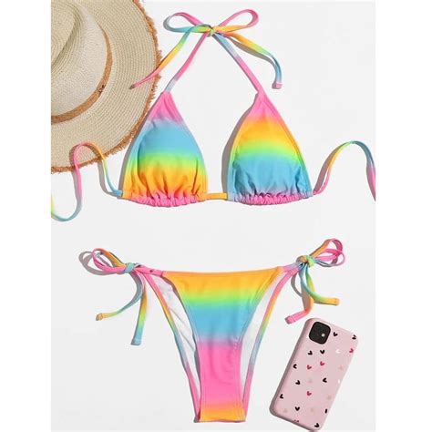 Aayomet Bikini Sets For Women Tie Dye Two Piece Lace Leg Women S Swimsuit High Cut Print Set Up
