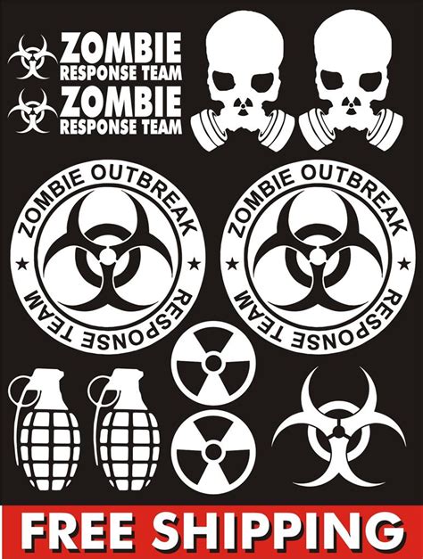 Zombie Outbreak Response Team Stickers Vinyl Set Car Jdm For Jeep