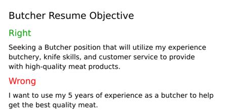 Top 16 Butcher Resume Objective Examples ResumeCat