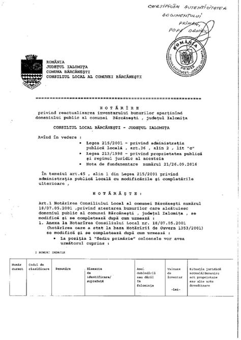 Proiect De Hot R Re De Guvern Atestare Domeniu Public Al Jude Ului Ialomi A Precum Si A