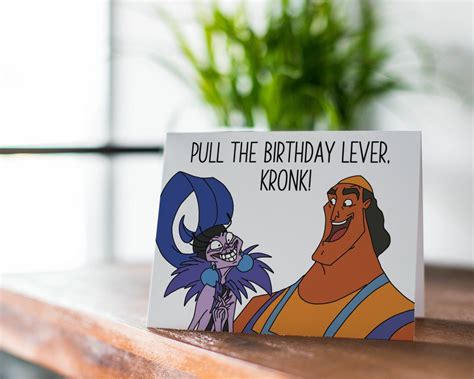 Emperors New Groove Birthday Card Pull The Lever Kronk Yzma Funny