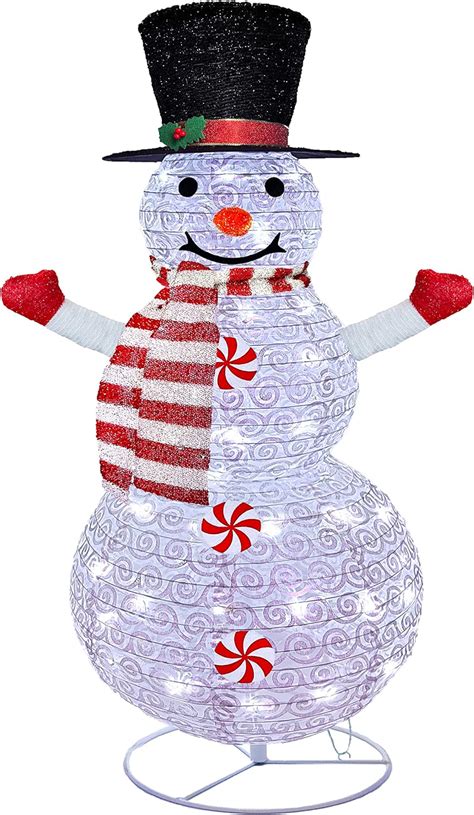 4ft Lighted Snowman Outdoor Christmas Decorations Pre Lit