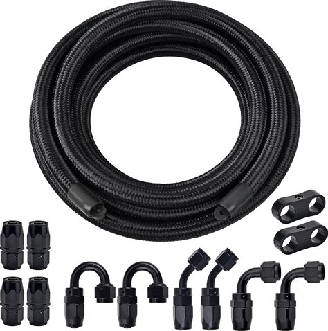 Evil Energy 6an Nylon Braided Fuel Line Kit 20ft Black With Hose Fitting Kit In Nepal At Npr