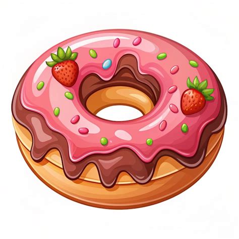 Floating Melted Doughnut Cartoon Vector Icon Illustration Food Object Icon Concept Isolated