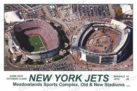 New York Jets Stadium Old and New - Etsy