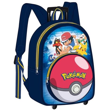 Sac à dos à roulettes Pokemon Sacha 38 CM Haut de gamme Cdiscount