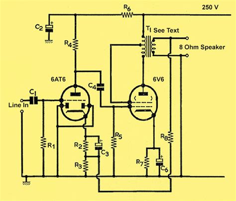 6v6 Single Ended Amplifier Schematic