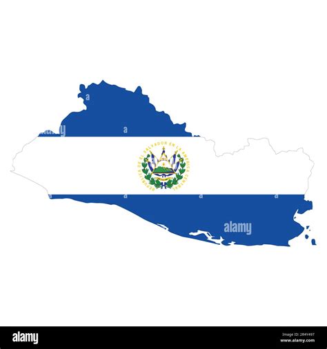 El Salvador Map And Flag Vector Illustration Logo And Icon Stock Vector