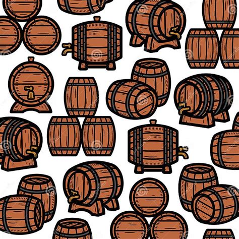 barrels pattern background set collection icon barrel stock vector