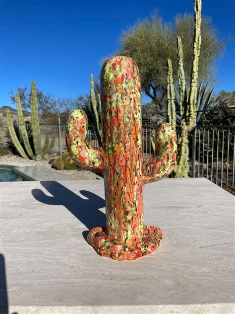 Ceramic Cactus Saguaro Inches Tall Ceramic Saguaro Etsy