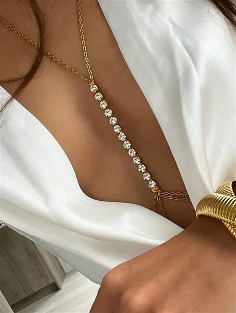 1pc Sexy Rhinestone Bra Chain For Women Nightclub Bikini Accessories SHEIN USA