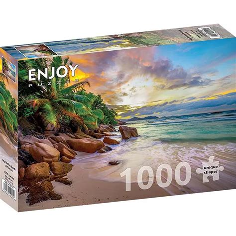 Comprar Puzzle Enjoy Puzzle Playa De Seychelles Al Atardecer De