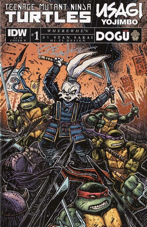 TMNT Usagi Yojimbo WhereWhen 01 Eastman Cover Variant SIGNED