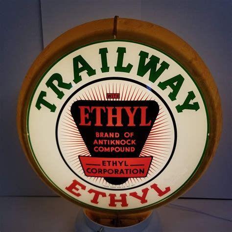 Rare Original Trailway Ethyl Gas Globe Old Gas Pumps Gas Service