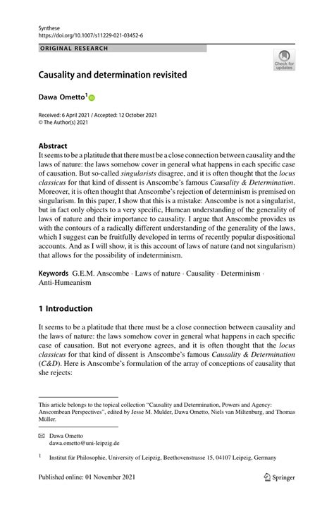 causality  determination revisited