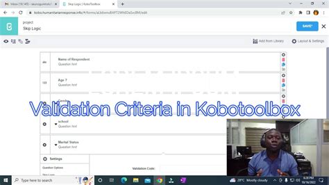 Validation Criteria In Kobotoolbox Youtube