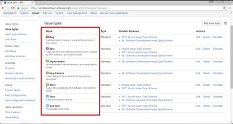 Jira Issue Types